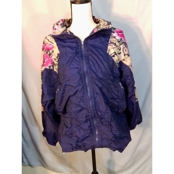 Super Sports navy and floral jacket - Picture 1 of 7